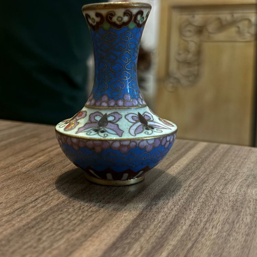 Cloisonné Vase with Butterflies new