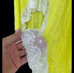 Brigitte tunic used, bright yellow with white lace, one size