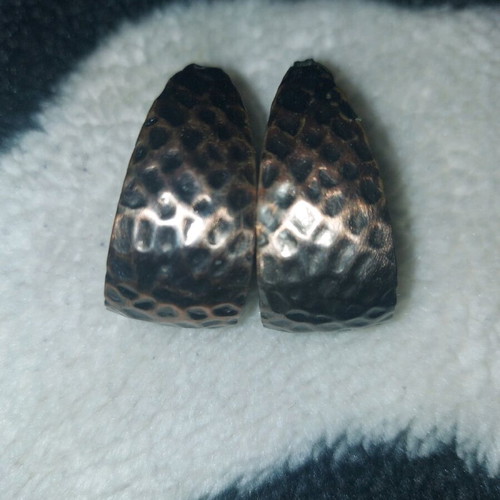 Clip-on earrings used, bronze color