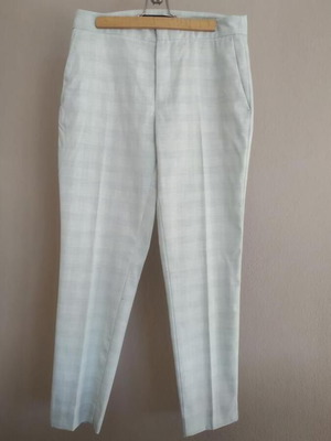 Zara checked pants used, green, size S