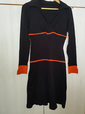Elegant Black Winter Dress Like New With A-Line Details