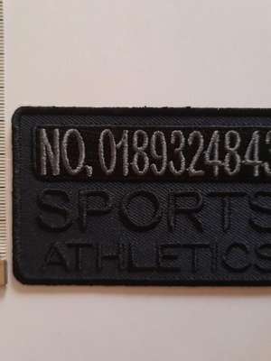 Blue Black iron-on patch new with some gray and black