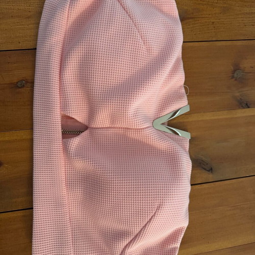 Pink bustier with gold detail and zipper, size small