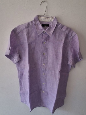B.B.G. Beatbox Short Sleeve Shirt Size L Lilac Striped Like New