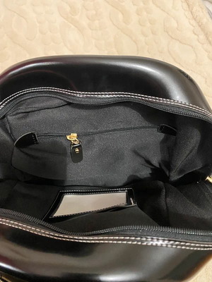 FRNC backpack used, black and white eco leather and nylon