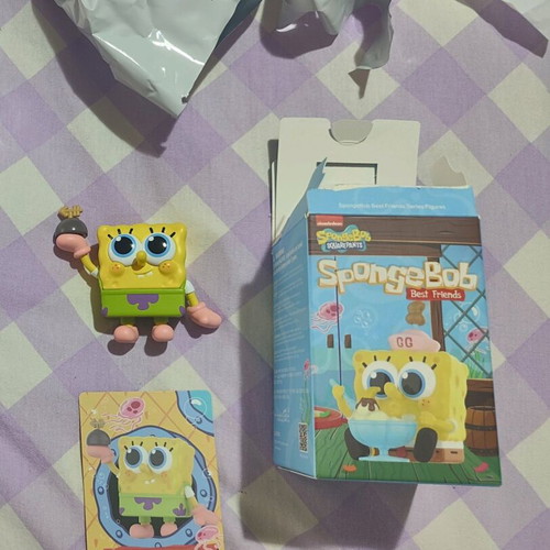Popmart SpongeBob and Patrick set brand new with figures and cards