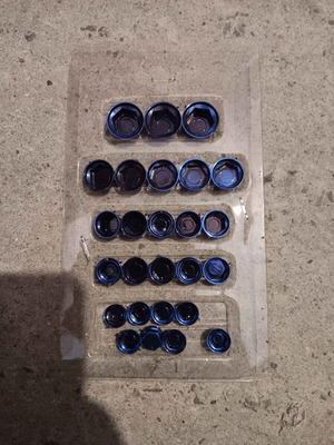 Blue Motorcycle Screw Covers set of 25 new