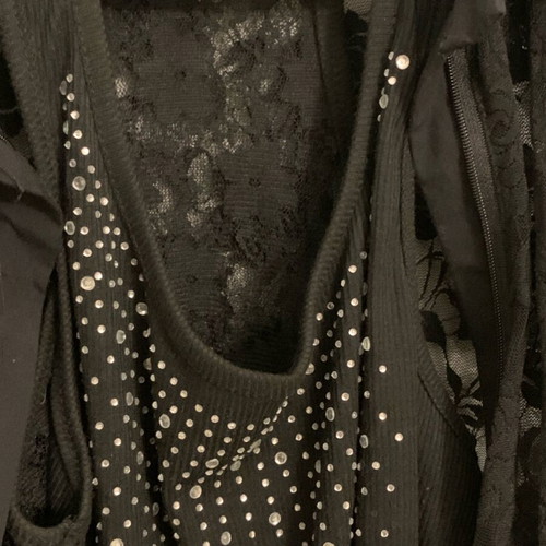 Black lace shirt and top with strass like new
