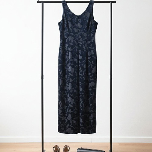 Black Velvet Embossed Dress Bill Cost like new size M