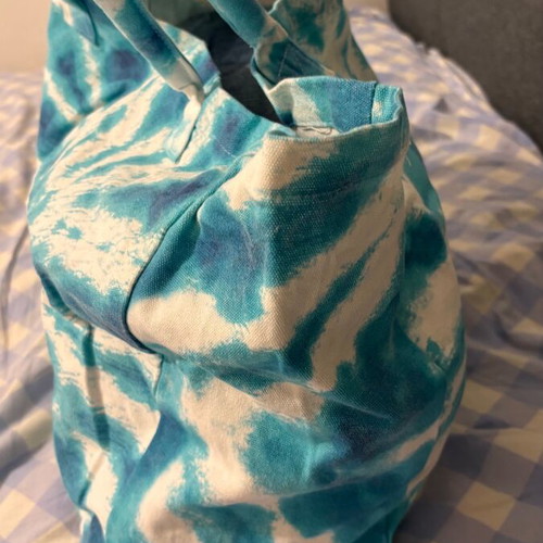 Moroccanoil Large Beach Bag new, blue and white, durable canvas