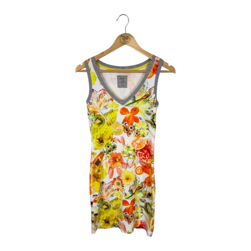 Marc Cain summer dress with citrus and floral print size N3 like new