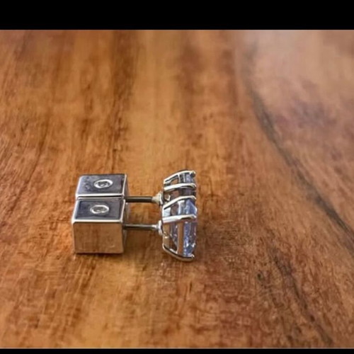 Swarovski earrings new with blue octagonal stones