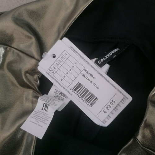 Calzedonia gold leggings new, size small, metallic leather look