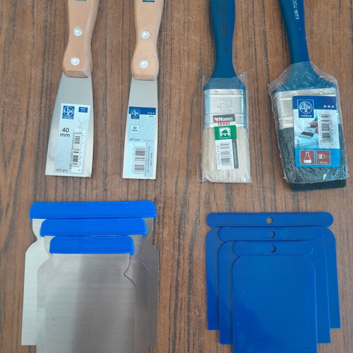 Lux tools painting tools new, brushes, spatulas, nitrile gloves
