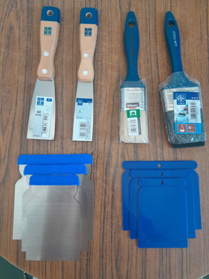 Lux tools painting tools new, brushes, spatulas, nitrile gloves