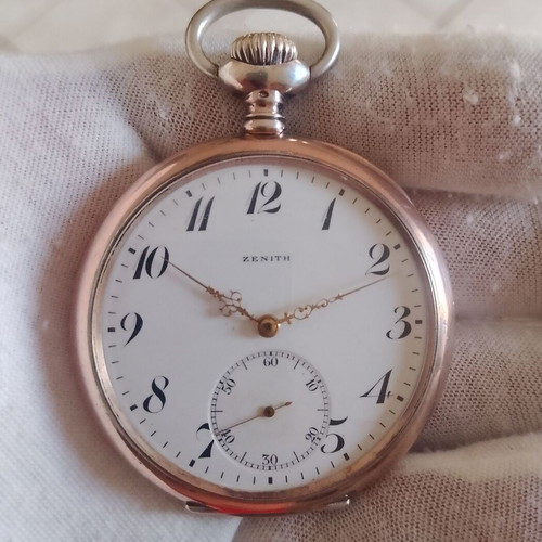 Zenith Lepine pocket watch like new, 1915 silver case