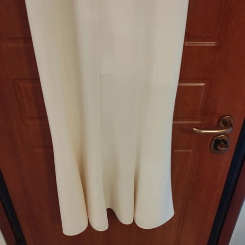 Wedding dress, cream color, long elegant with decorative ring straps