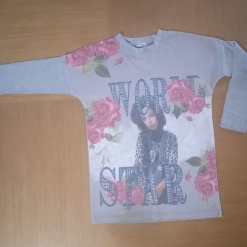 Evita blouse size 12Y like new, gray for 10-12 years