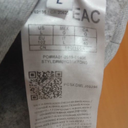 Guess men's grey sweatshirt, size L