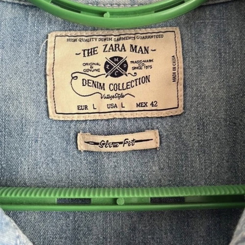 Denim Zara men's shirt like new, blue, size L