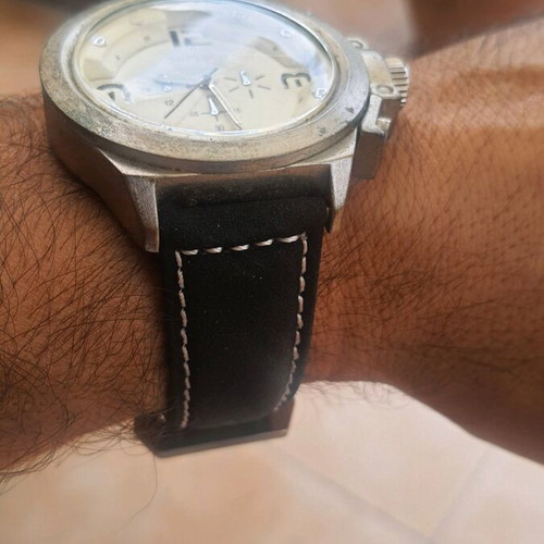 Softech 50mm watch with new battery and leather strap