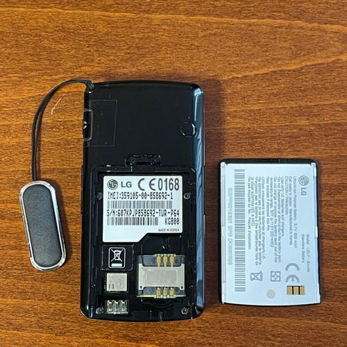 LG KG800 phone used, touch buttons, missing battery clip