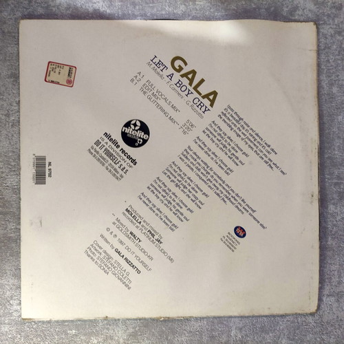 Gala Let A Boy Cry 12'' vinyl maxi single used, electronic