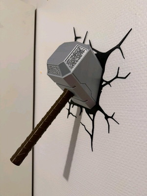 Wall decor 3d print Thor hammer new, PLA plastic
