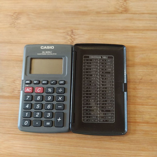 Casio calculator with cover used, vintage 90s