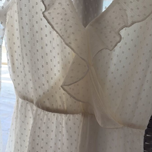 White/Cream dress with polka dots, like new, size S/M