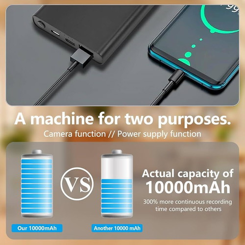 KUIYIXUE Hidden Security Camera with 10000mAh Battery HD 1080P