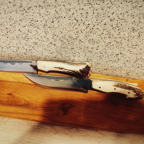 Handmade knives by Master Bai Dobri with Dulo family symbols