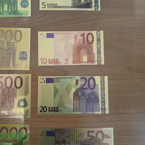 Paper Euro souvenirs new with golden finish