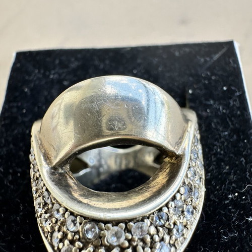 Ring 925 with 40 small diamonds like new, gold color