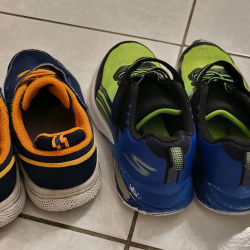 Geox and Skechers kids' athletic shoes used, size 30 multicolor