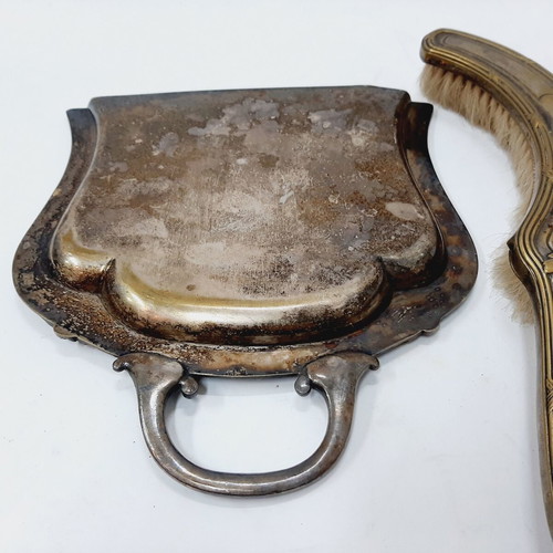 Antique bronze hand brush and dustpan set