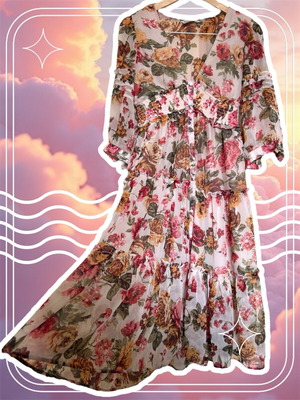 Stradivarius Midi Floral Spring Dress like new, size small