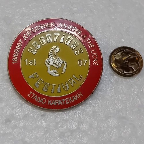 Scorpions Joe Cocker 18/6/2007 Karaiskaki Stadium Collectible Pin new