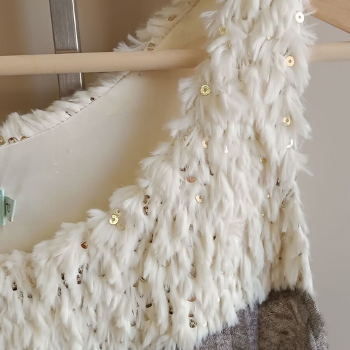 Almost Famous dress size 10 like new, winter, white and gray