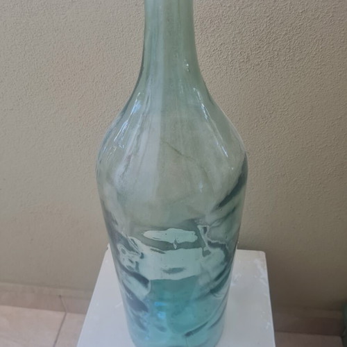 Old large glass bottle used, sixties vintage