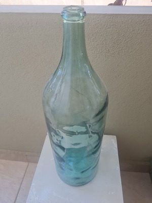 Old large glass bottle used, sixties vintage