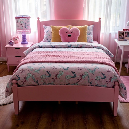 Mermaid Table Lamp double-sided blue-pink color E27, new