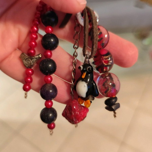 Keychain new, black and red