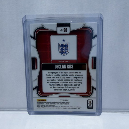 2026 Panini Prizm FIFA World Cup Declan Rice Silver Wave SP England #98 card new