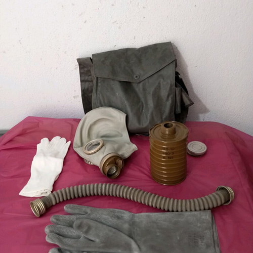 East German gas mask set like new, intact