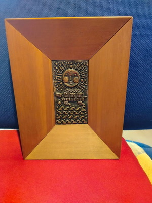 Vintage Mid Century Brass Plaque by Otto Kopcsanyi used