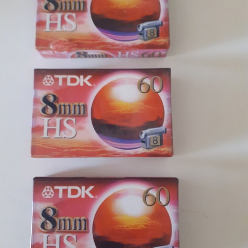 TDK HS 60 8mm video camera cassettes new, set of 3