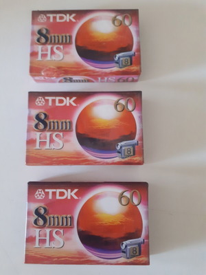 Κασέτες για βιντεοκάμερα TDK HS 60 8mm καινούργιες, σετ 3