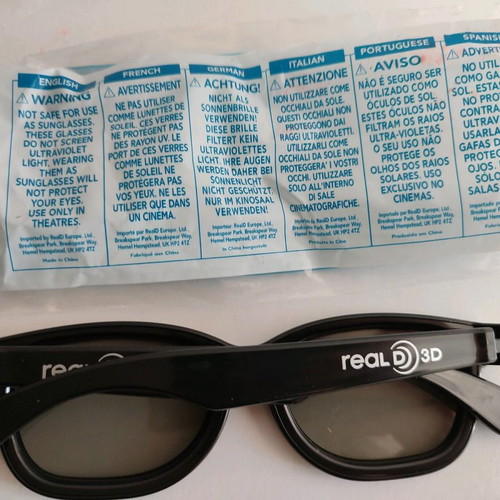 3D glasses used, excellent condition
