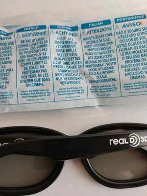 3D glasses used, excellent condition